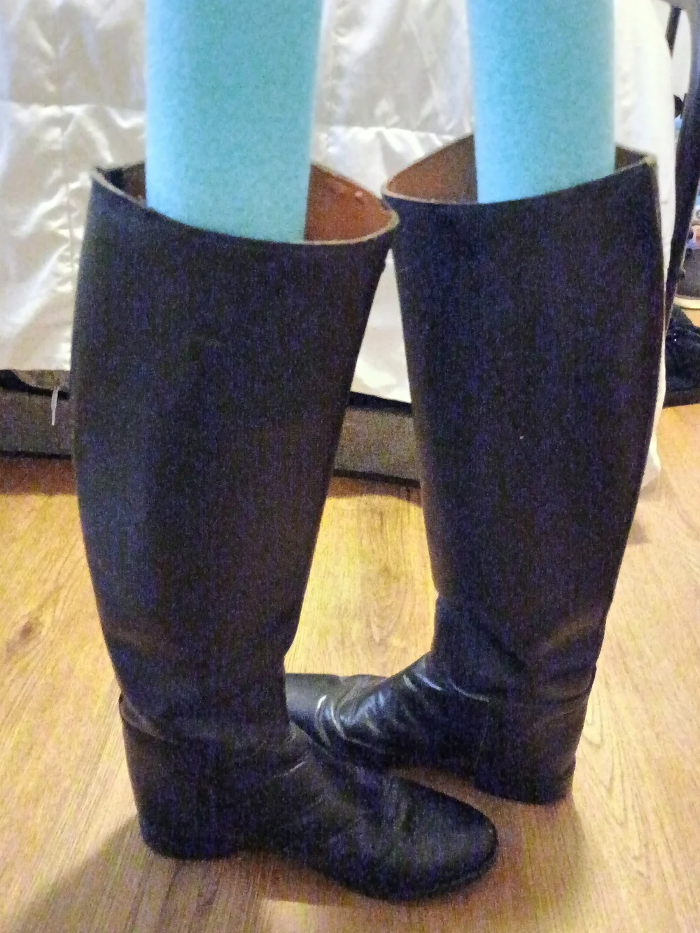 Vintage Tall Black Leather Riding Boots